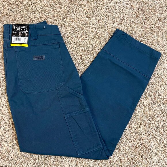 Colorado Clothing Men's Canvas Work Pants Blue, Size 32x32 (New) - Picture 1 of 14